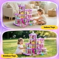 thumbnail image 5 of JoyStone DollHouse with Colorful Light and 10 Rooms for Girl, Huge Doll House DIY Pretend Toy, Princess House for Kids Gifts Ages 4-8, Purple, 5 of 9
