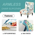 thumbnail image 5 of LKJYER Stretch Armless Accent Chair Covers, Spandex Armless Accent Chair Slipcovers Printed Soft Armless Chair Slipcovers with Elastic Bottom Non Slip Armchair Covers for Living Room, 5 of 7