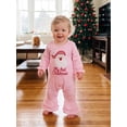 thumbnail image 5 of Cjfdfy Newborn Baby Girl Christmas Outfit Christmas Santa Embroidery Long Sleeve Ruffled Flared Pants Bodysuit Infant Cute My First Christmas Fall Winter Clothes 0-18M, 5 of 9