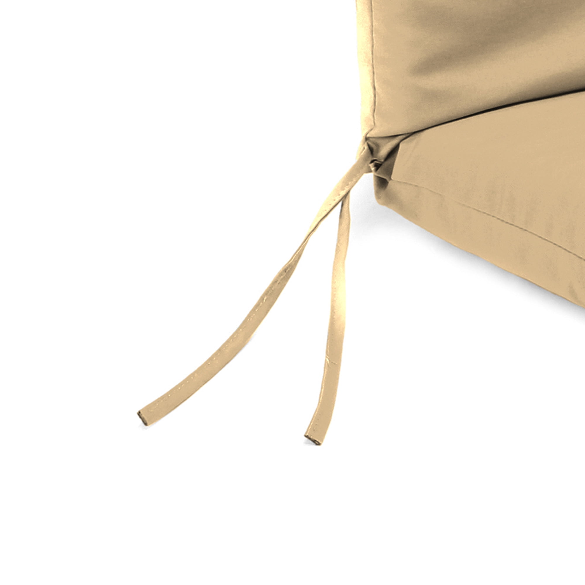 Jordan Manufacturing 44" x 21" Antique Beige Solid Rectangular Outdoor Chair Cushion with Ties and Hanger Loop