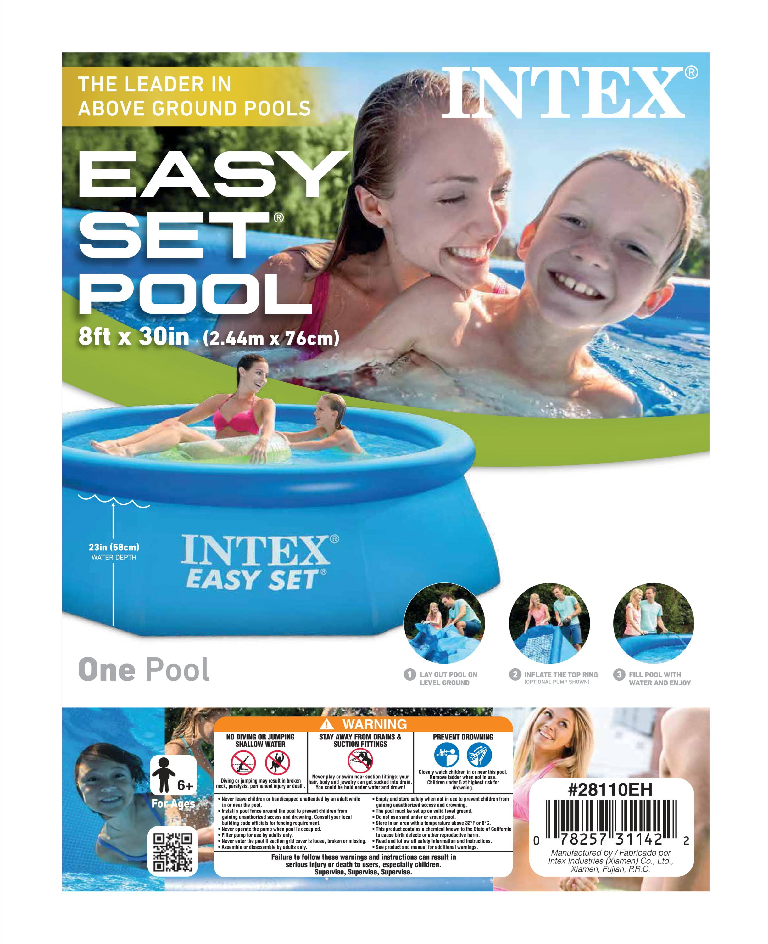 Intex 8 Ft X 30 In Easy Set Swimming Pool Walmartcom