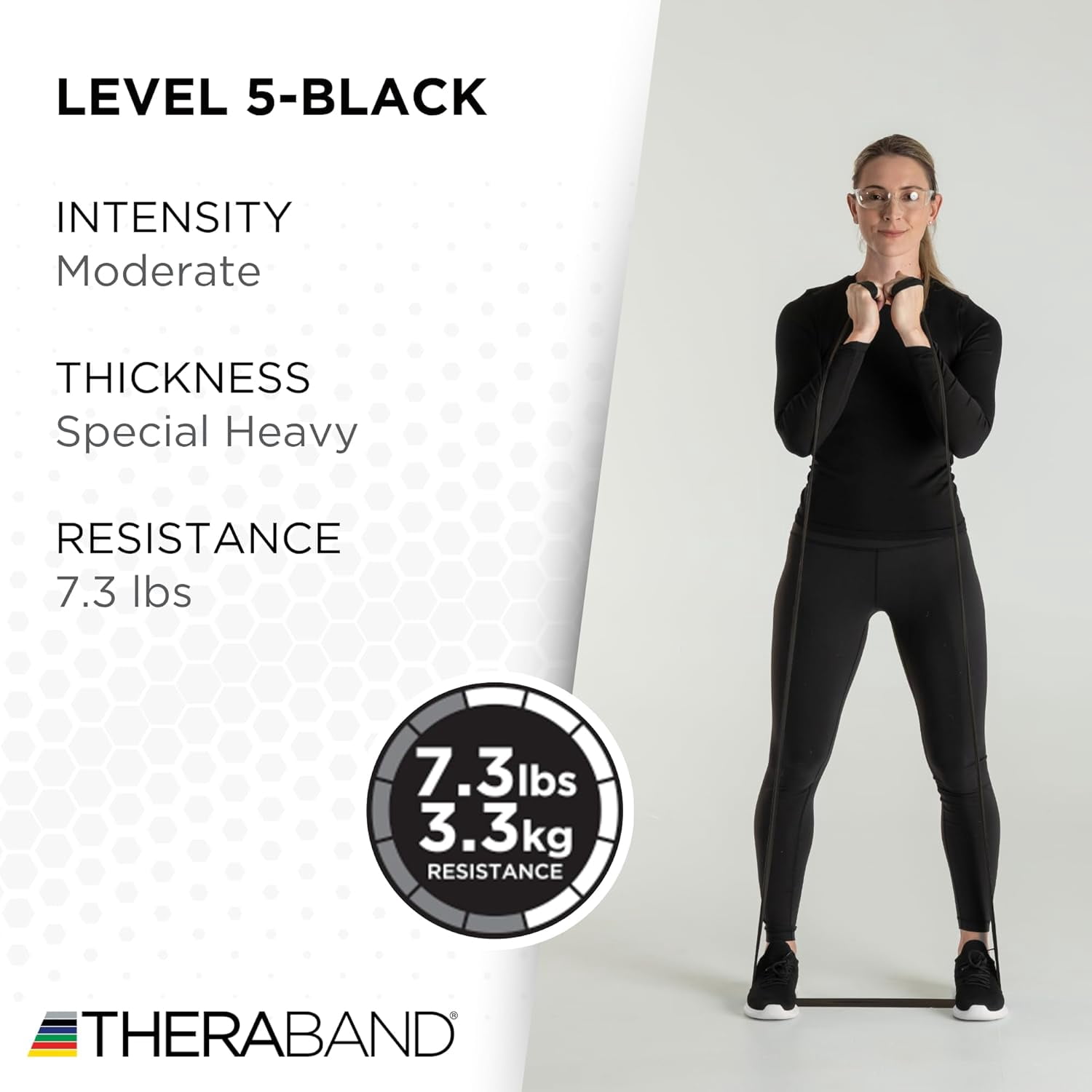 THERABAND Professional Latex Resistance Bands, 5 Foot, 15 Count, Black, Special Heavy, Advanced Level 1