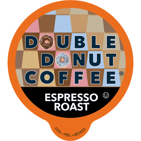 Double Donut Espresso Roast Coffee, in Recyclable Single Serve Cups for Keurig K-Cup Brewers, 80 Count.