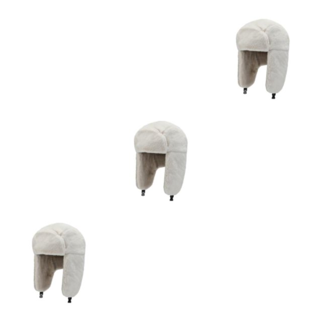 Transemion Stylish And Tear-resistant Hat For Autumn And Winter Wide Application Ski Hat white 3Set
