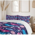 thumbnail image 6 of Ambesonne Whales Duvet Cover Sets, Floral Nautical Elements, 2-King, Indigo and Multicolor, 6 of 6