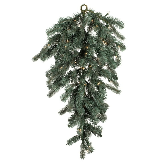 Vickerman 36" x 16" Colorado Blue Spruce Artificial Christmas TearDrop, Clear Dura-lit Incandescent Lights