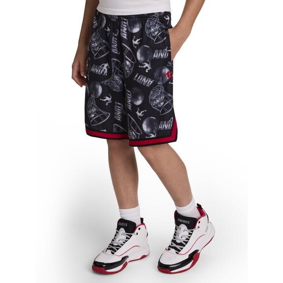 AND1 Boy's Athletic Platinum Short, 7" Inseam, Sizes 4-18