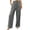 Dark Gray, variant on Womens Summer Casual Loose Cargo Pants Button Zipper Waist Straight Wide Leg Vacation Beach Pants with Pockets