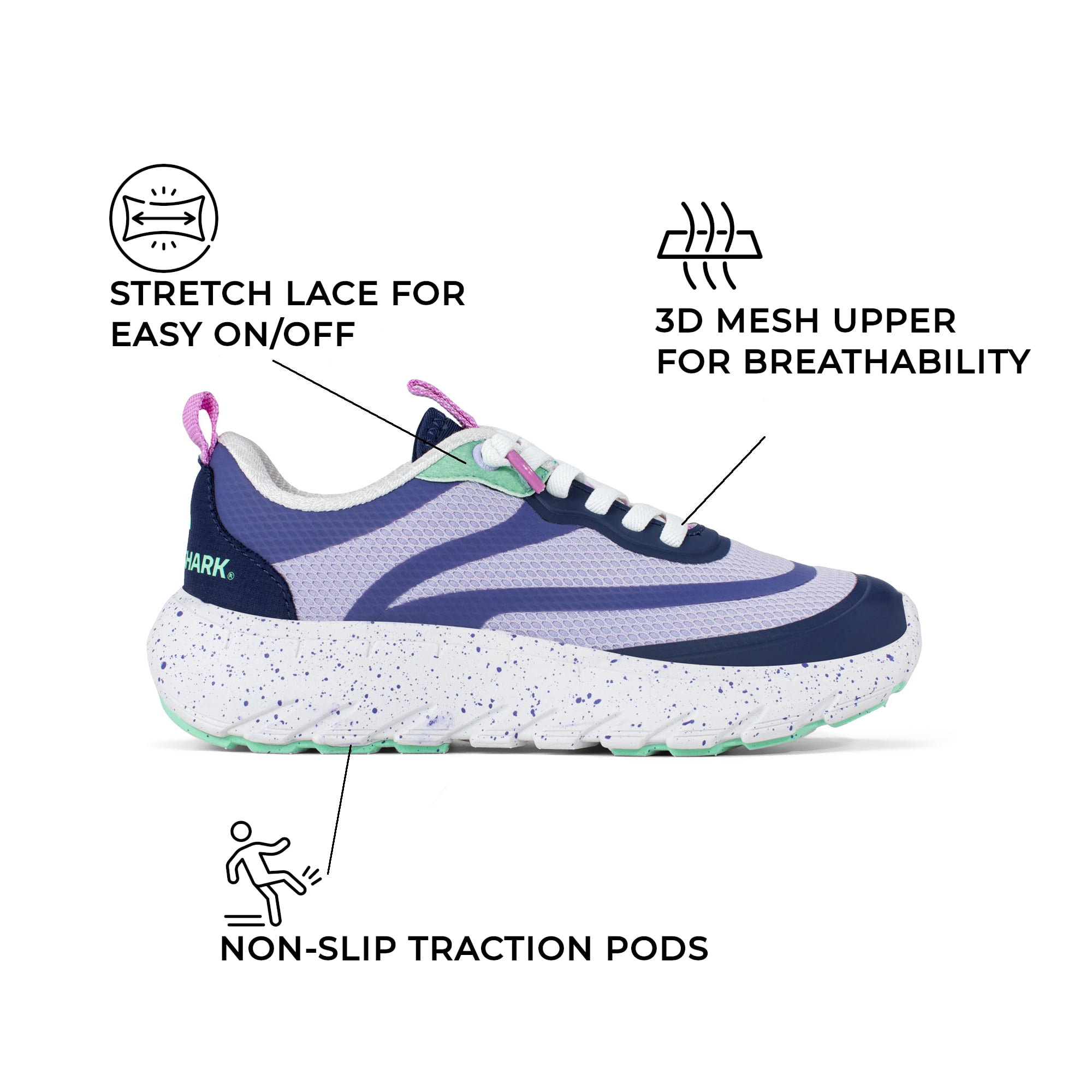 Rugged Shark Kids Trek Sneakers