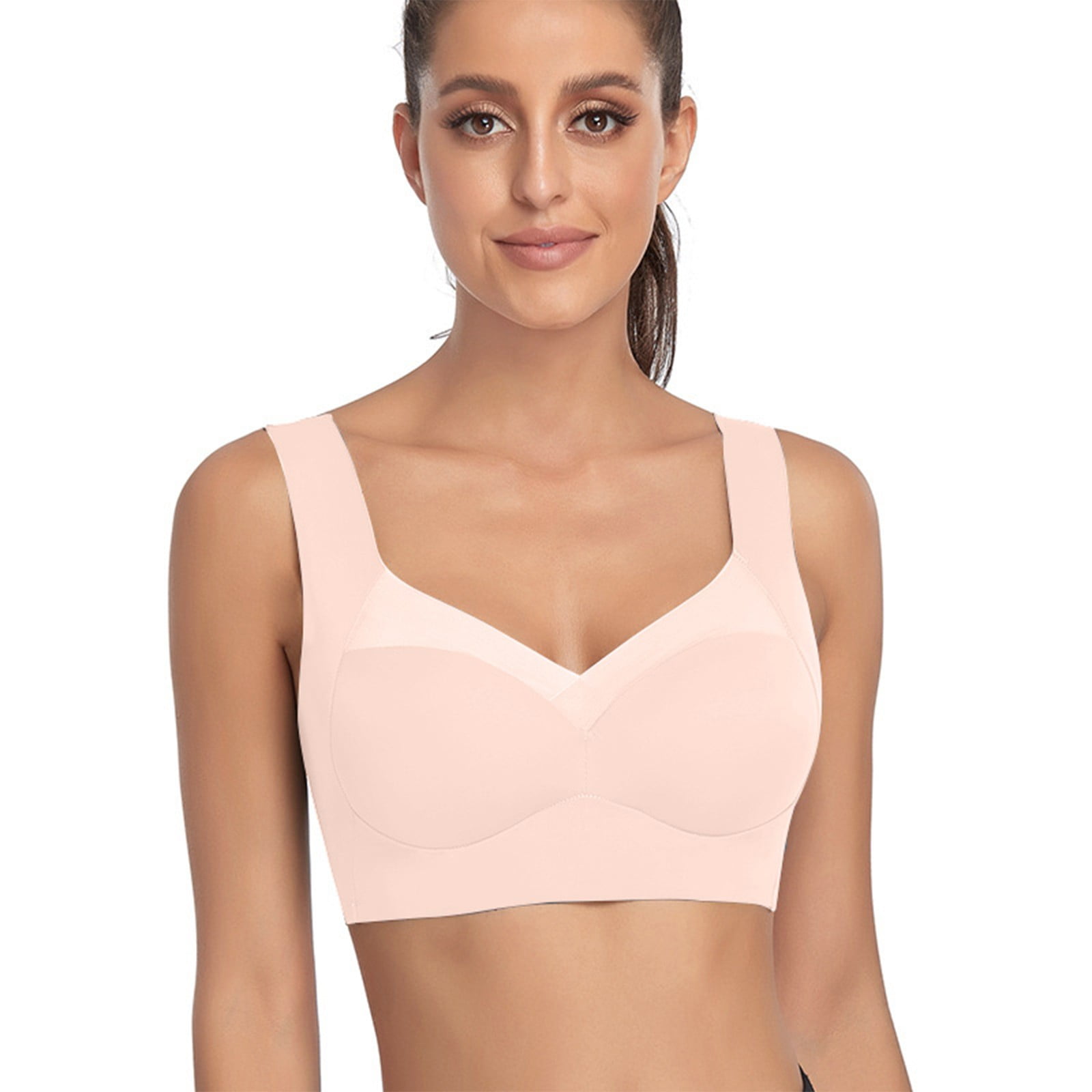 Knosfe Women's Seamless T-shirt Cami Minimizer Bras Support