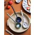 thumbnail image 3 of Japanese Large Spoon, Handmade Long Handle Asian Spoons, Retro Ceramic Spoons, Ramen Spoons, Pho Spoons, Large Soup Spoons with Cute Hand-Painted Patt, 3 of 4