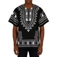 thumbnail image 2 of Men T-Shirts Timeless African Print Tee For Breathable Everyday Shirt With Distinctive Geometric Patterns Black M, 2 of 9