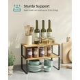 thumbnail image 6 of SONGMICS 2 Pack Cabinet Organizer Shelf, Kitchen Counter Shelves, Kitchen Storage, Spice Rack, Stackable, Expandable, Metal and Engineered Wood, Ink Black and Natural Beige, 6 of 7