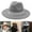 Light Gray, variant on Men's Fashion Flat Part Fedora Hat, Breathable Ribbon, Belt, Wide Brim, Felt, British Winter Black