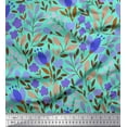 thumbnail image 1 of Soimoi Green Viscose Chiffon Fabric Artistic Leaf & Floral Print Sewing Fabric Yard 42 Inch Wide, 1 of 3