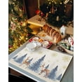thumbnail image 3 of Christmas Placemats Set of 6 Reindeer Place Mats Xmas Tree Placemat Washable Golden Snowflake Deer Table Mats for Dining Kitchen Holiday Dinner Party Home Decor 13x19 Inch, 3 of 8