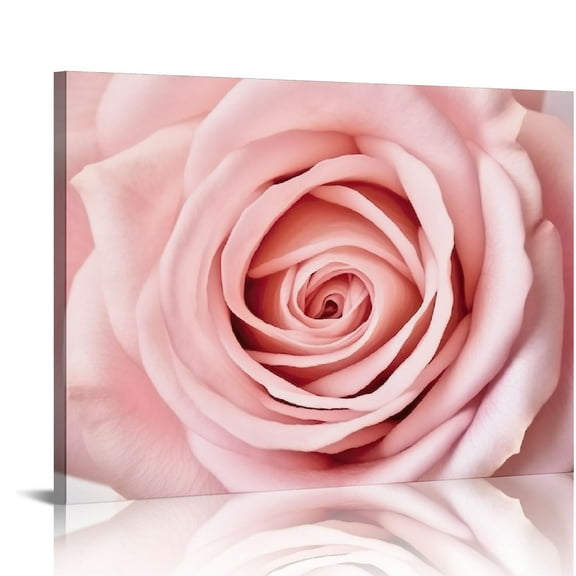 HENGT Pink Bathroom Decor Pink Rose Close Up Canvas Wall Art Blush Pink Room Decor Aesthetic Pink Bedroom Decor Pink Artwork for Home Walls Floral Wall Pictures for Bathroom Wrapped