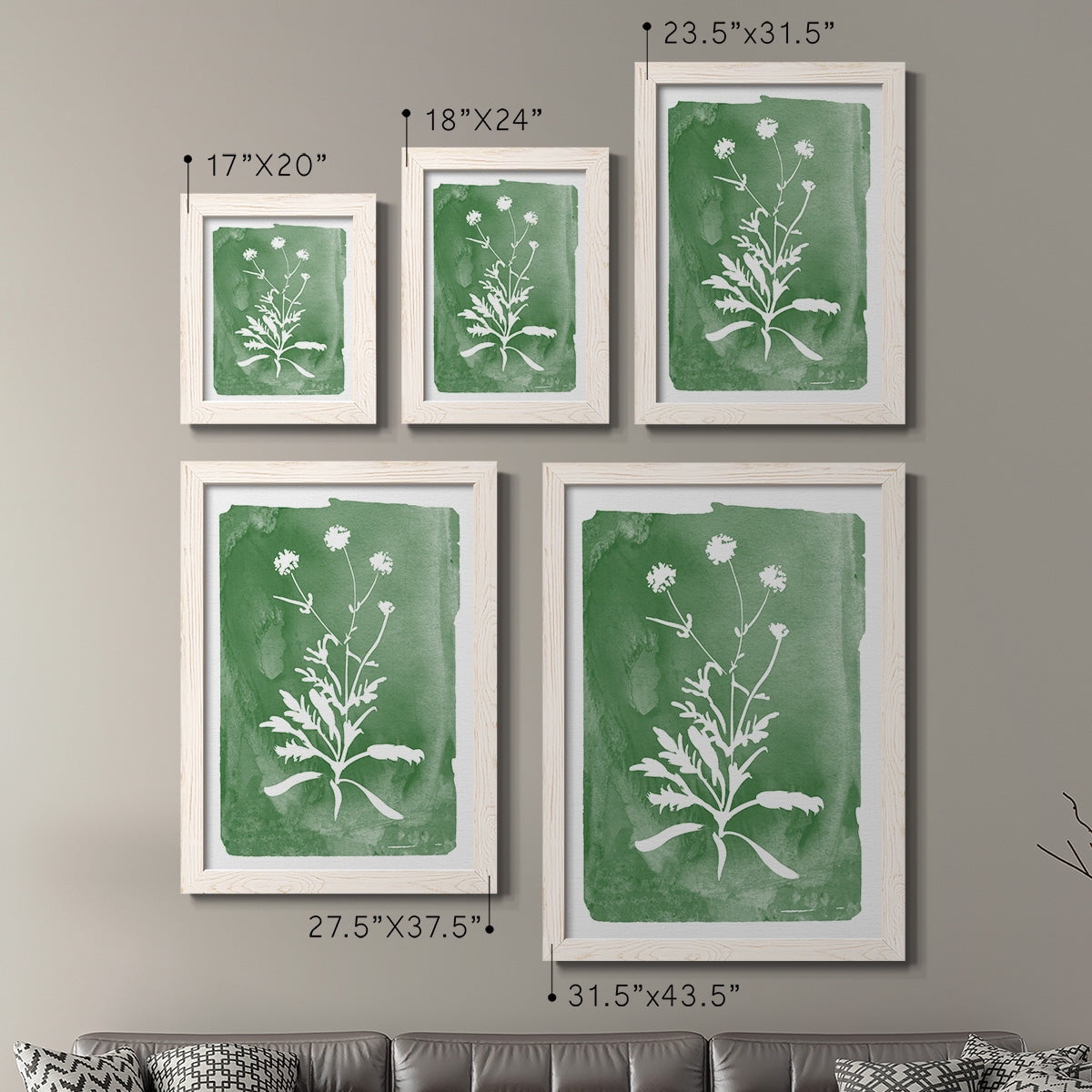 Green Botanical I - Premium Framed Canvas 2 Piece Set - Ready to Hang