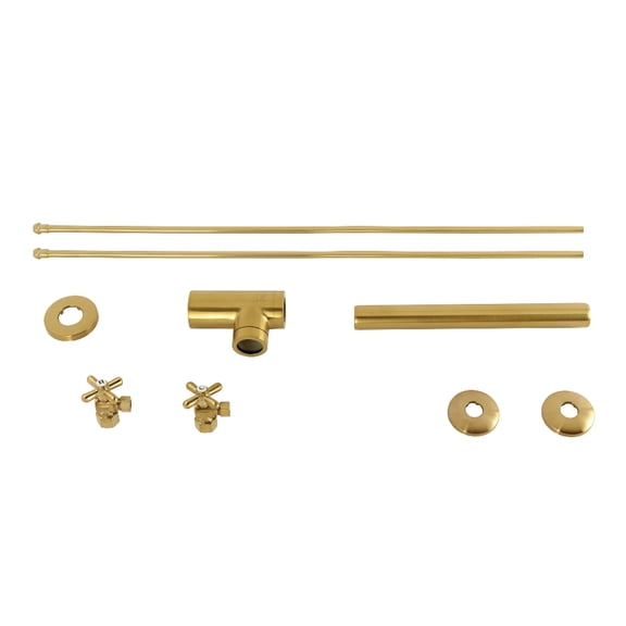 Kingston Brass KPK807P Trimscape Modern Plumbing Sink Trim Kit with Bottle Trap, Brushed Brass