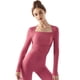 thumbnail image 3 of Top deportivo para mujer, ropa de entrenamiento de corte entallado semifijo, ropa de yoga de manga larga, 3 of 5
