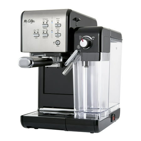 Mr. Coffee - Espresso Machine with 19 bars of pressure and Milk Frother - Stainless Steel