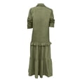 thumbnail image 5 of Guieoi Plus Size Womens Dresses Denim-Print Collared Long-Sleeve Top Maxi Dress Green XXL, 5 of 5