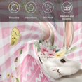 thumbnail image 6 of Pink Easter Cloth Napkins, Spring Easter Bunny Eggs Floral Buffalo Plaid Washable and Reusable Dinner Napkins Set of 6, Table Napkin for Kitchen Party Birthday Wedding Hotel Housewarming 20"x20", 6 of 9