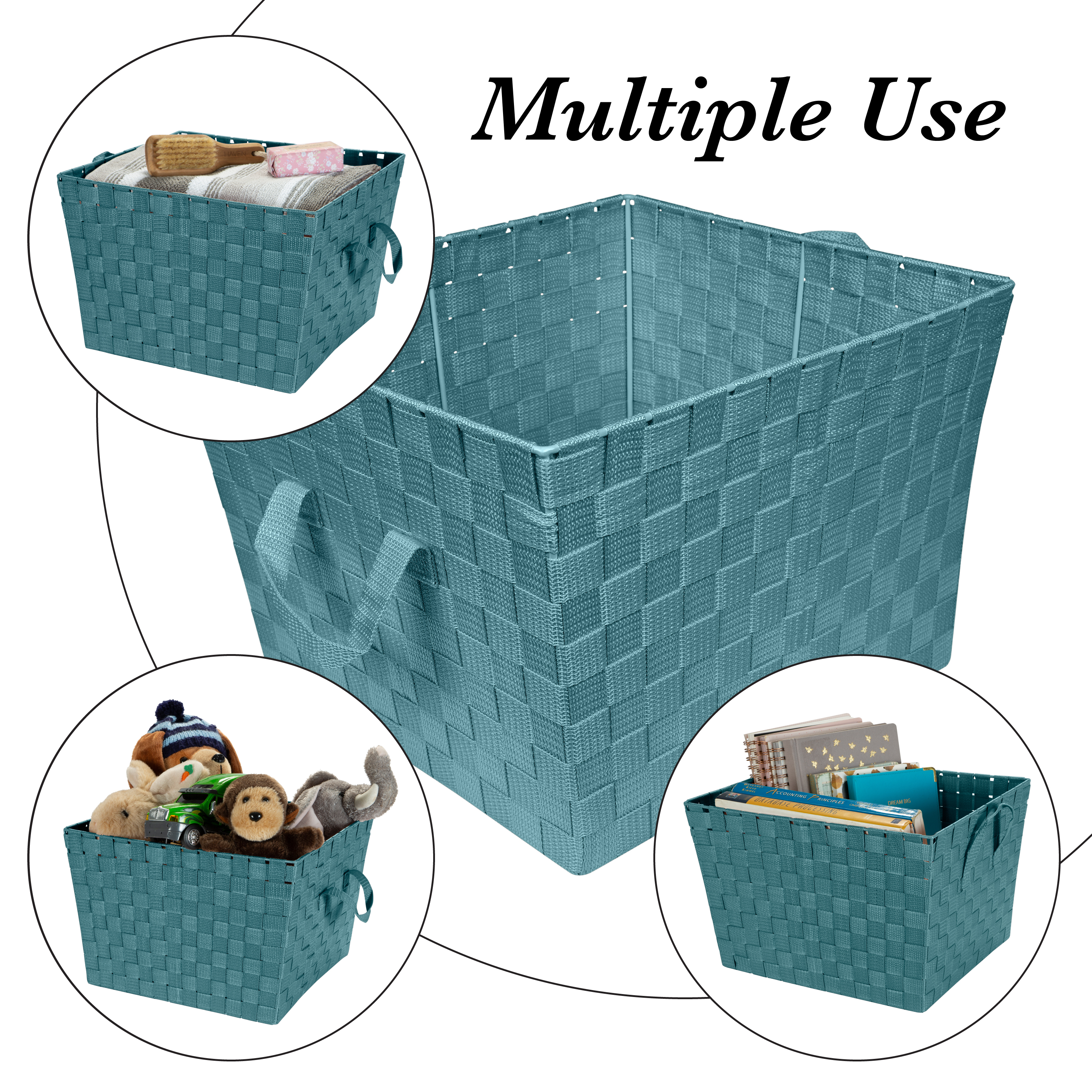 Simplify Large Woven Fabric Storage Basket in Sapphire - image 5 of 8