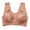 Khaki, variant on GERsome Women's Front Closure Bras Wireless Plus Size Full Coverage Lace Bra