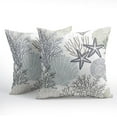 thumbnail image 2 of Nautical Coastal Pillow Covers 18x18 Inch Set of 2 Ocean Coral Seashell Starfish Throw Pillow Covers Summer Beach Outdoor Pillow Cases Cotton Linen Square Cushion Covers for Couch Bed Sofa Home Decor, 2 of 6