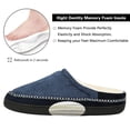 thumbnail image 2 of NeedBo Men's Slippers Memory Foam House Slippers for Men Indoor Outdoor Soft Wool-Like Lining House Shoes Size 9-10, Blue, 2 of 7