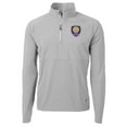 thumbnail image 2 of Men's-Cutter & Buck Gray/ Orlando City SC Adapt Eco Knit Hybrid Recycled Raglan Quarter-Zip Top, 2 of 3