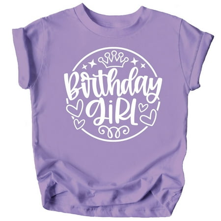 

Birthday Girl Crown Shirt for Baby & Toddler Youth Girls White on Purple Shirt 3T