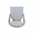 thumbnail image 3 of Blue and White French Bistro Chairs Set of 2, Coastal Style Outdoor Patio Chairs with Bamboo Print, All-Weather PE Rattan and Aluminum Frame, Hampton Style, 3 of 6