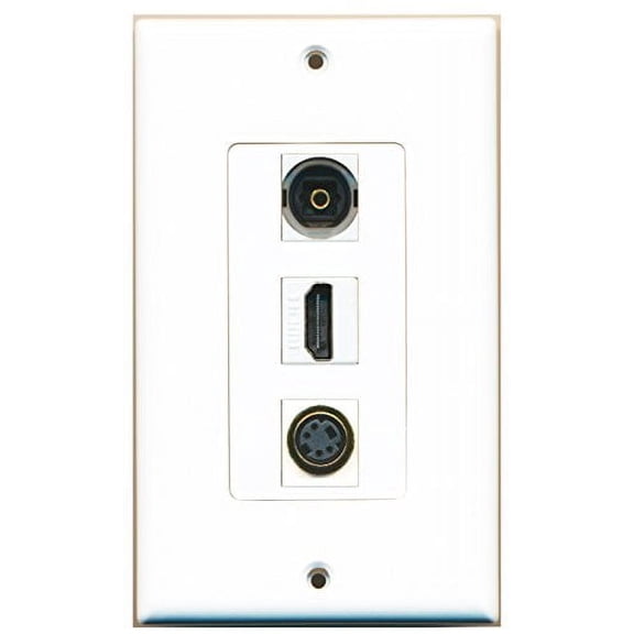 RiteAV - 1 Port HDMI and 1 Port S-Video and 1 Port Toslink Decorative Wall Plate