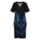 thumbnail image 4 of Vestido holgado de bolsillo El Gato Azull, elegante vestido holgado para mujer, vestidos de manga larga, vestidos para mujer 2025, 4 of 7