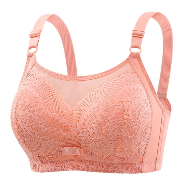 Fadeal Lace Bralette for Women High Support Bras for Women Adjustable Strap Full Coverage Up Bras Comfortable No Underwire Wireless Bras Full Coverage Bras for Women Watermelon Red 36