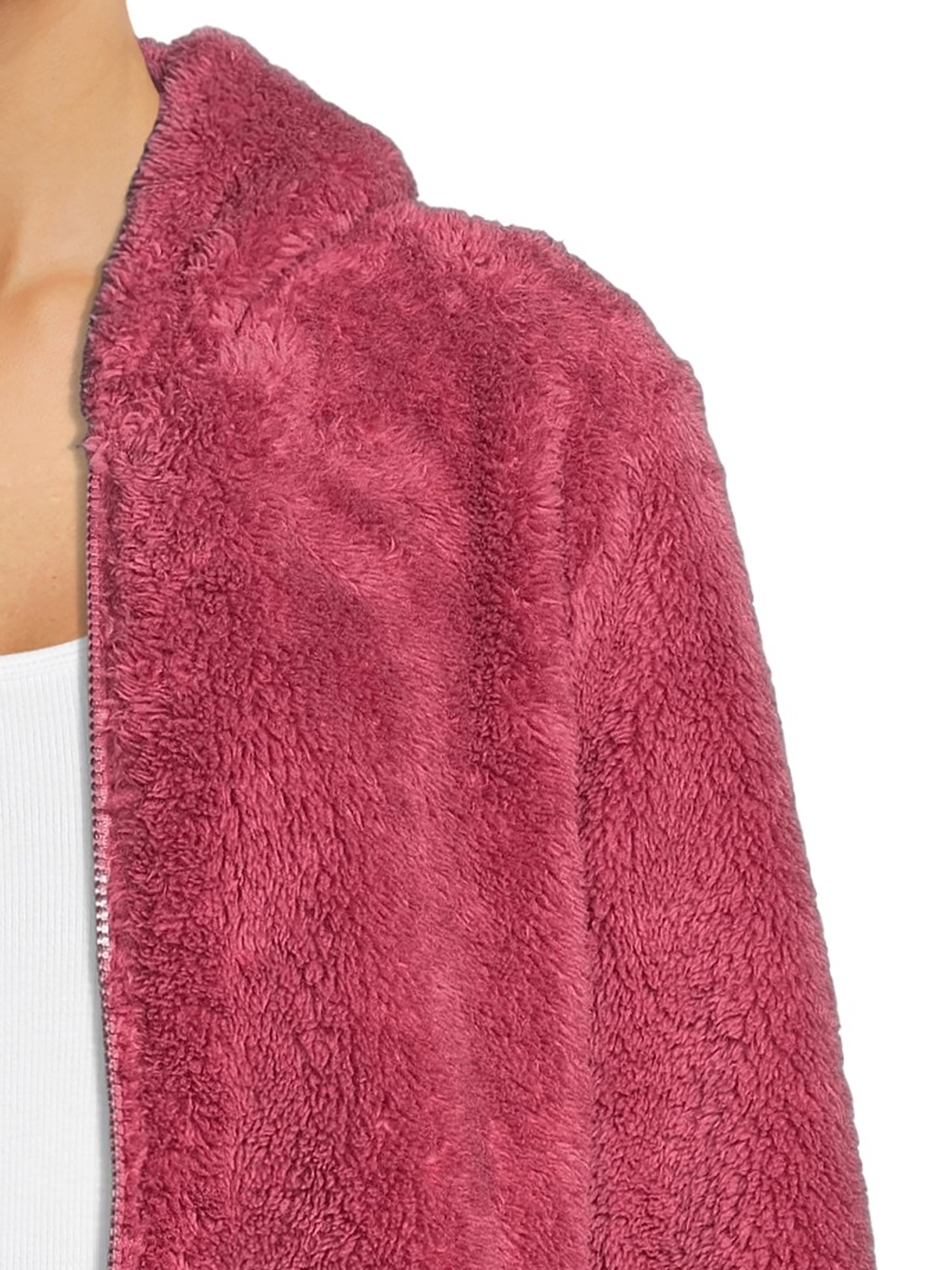 Self Esteem Juniors Faux Sherpa Zip Up Hoodie