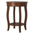 thumbnail image 5 of Powell Fiore Round Indoor Accent Side Table with Shelf, 24" Tall, Dark Hazelnut, 5 of 14