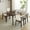 Dark walnut color, variant on BAYUELSWU Solid Wood 4 Piece Dining Table Set, Kitchen Dining Table Set, Rectangle Dining Table Set-1 Table & 4 Chair with Cushion, Space Saving for Dining Room, Apartment (Natural Wood Color)