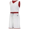 thumbnail image 2 of Russell 5R8DLB - Youth Undivided Solid Single Ply Reversible Shorts, M, TRUE RED/WHITE, 2 of 2