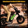 thumbnail image 6 of ESKUTE Electric Black Bike for Adults – 750W Motor 48V 13Ah Battery, 20MPH, 16"x4.0" Fat Tire E-Moped, 7-Speed, Up to 60 Miles, E-Bike for Adul UL2849, 6 of 10