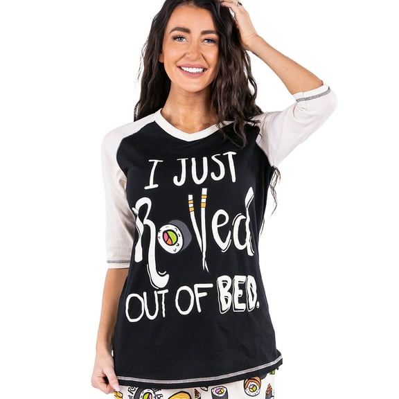 I Just Rolled Out Of Bed LazyOne Women's Leggings and Tees, Pajama Separates, Cozy Loungewear for Women, Sushi, Food (X-Small)