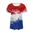 thumbnail image 4 of Fiudx Tops para Mujer Top Estampado con Cuello Redondo y Manga Corta Informal para Mujer a La Moda, 4 of 5
