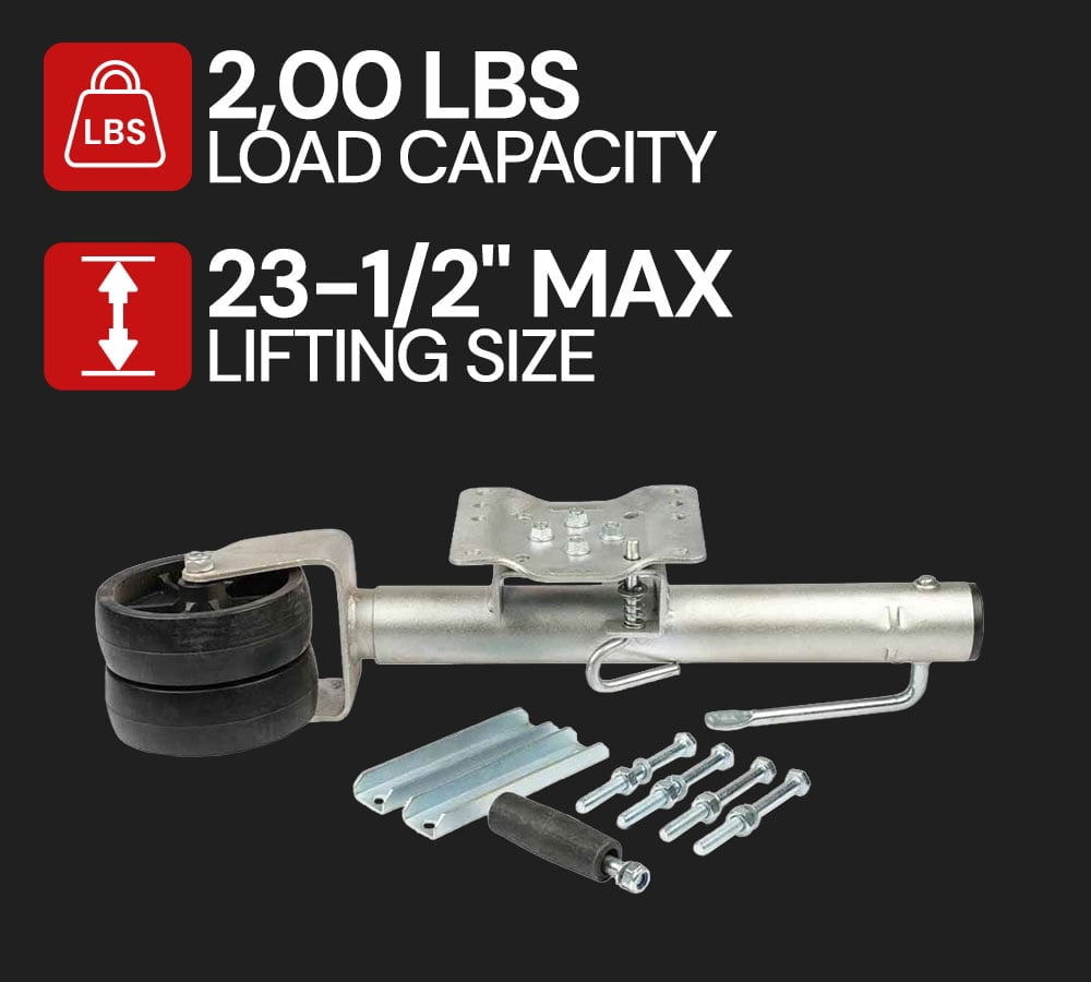 2000 lbs Heavy Duty Swivel Boat Trailer Jack with Dual Wheel – 13" Lift Bolt-On Boat Tongue Jack for RV Boat, Utility & Marine Trailers – Easy Jacking & Maneuvering