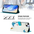 thumbnail image 3 of Compatible for iPhone 12 Mini Wallet Case, Painting Pattern Premium PU Leather [Credit Card Holder] [Wrist Strap] Flip Stand Feature Purse Case Full Protective Pattern Phone Cover, Blue Butterfly, 3 of 17