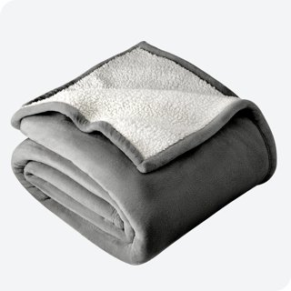 Shavel Reversible Micro Flannel & Sherpa Blanket - Super Soft & Warm, Twin Size 66x90 Inches, Smokey Mt. Plaid