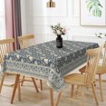 thumbnail image 6 of Nanqianyi Vintage Blue Floral Tablecloth,60x102 Inch Rectangle Waterproof Stain Resistant Table Cover for Farmhouse Dining Decor, 6 of 7