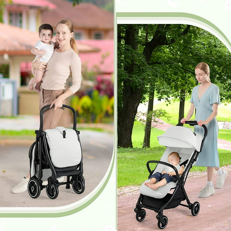 INFANS Lightweight Baby Stroller, Foldable Compact Travel Stroller
