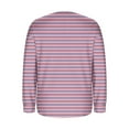 thumbnail image 7 of Womens Long Sleeve T-Shirts Long Sleeve Chest Pocket Button Henley Neck Striped Graphic Tunic Tops Loose Casual Tees (M, Pink), 7 of 7